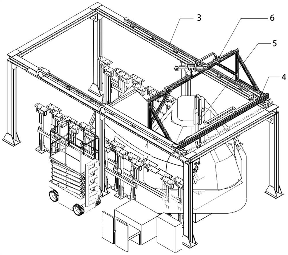 Mechanical system and measuring method for measuring sizes of tunnel segment and segment mold