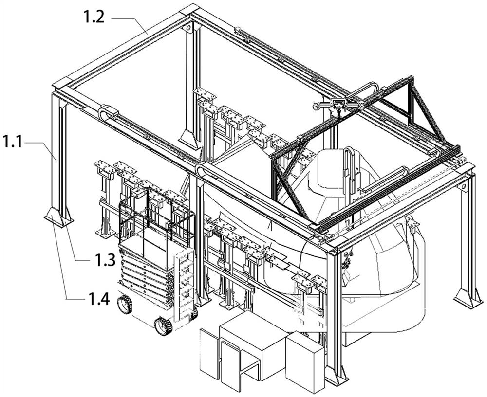 Mechanical system and measuring method for measuring sizes of tunnel segment and segment mold