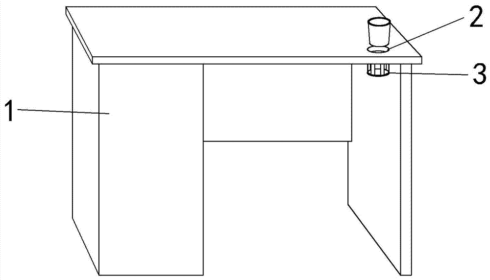 Office table capable of holding water glass