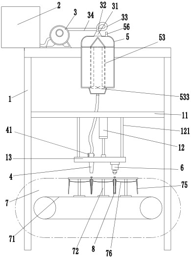 A traditional Chinese medicine filling machine capable of reducing air content in medicinal liquid