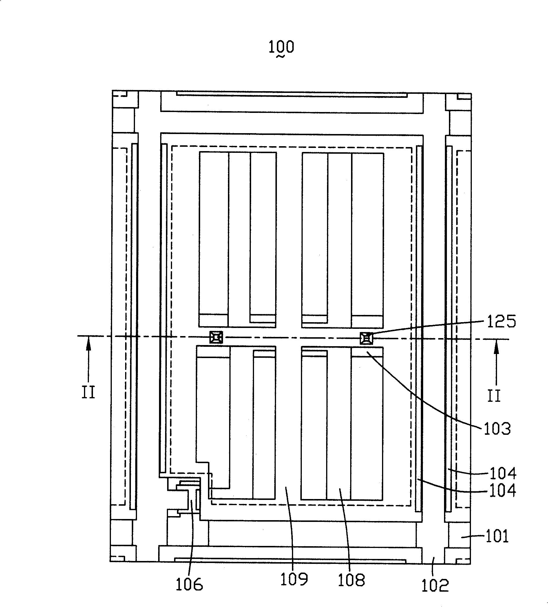 Lateral field switching mode LCD within flat panel