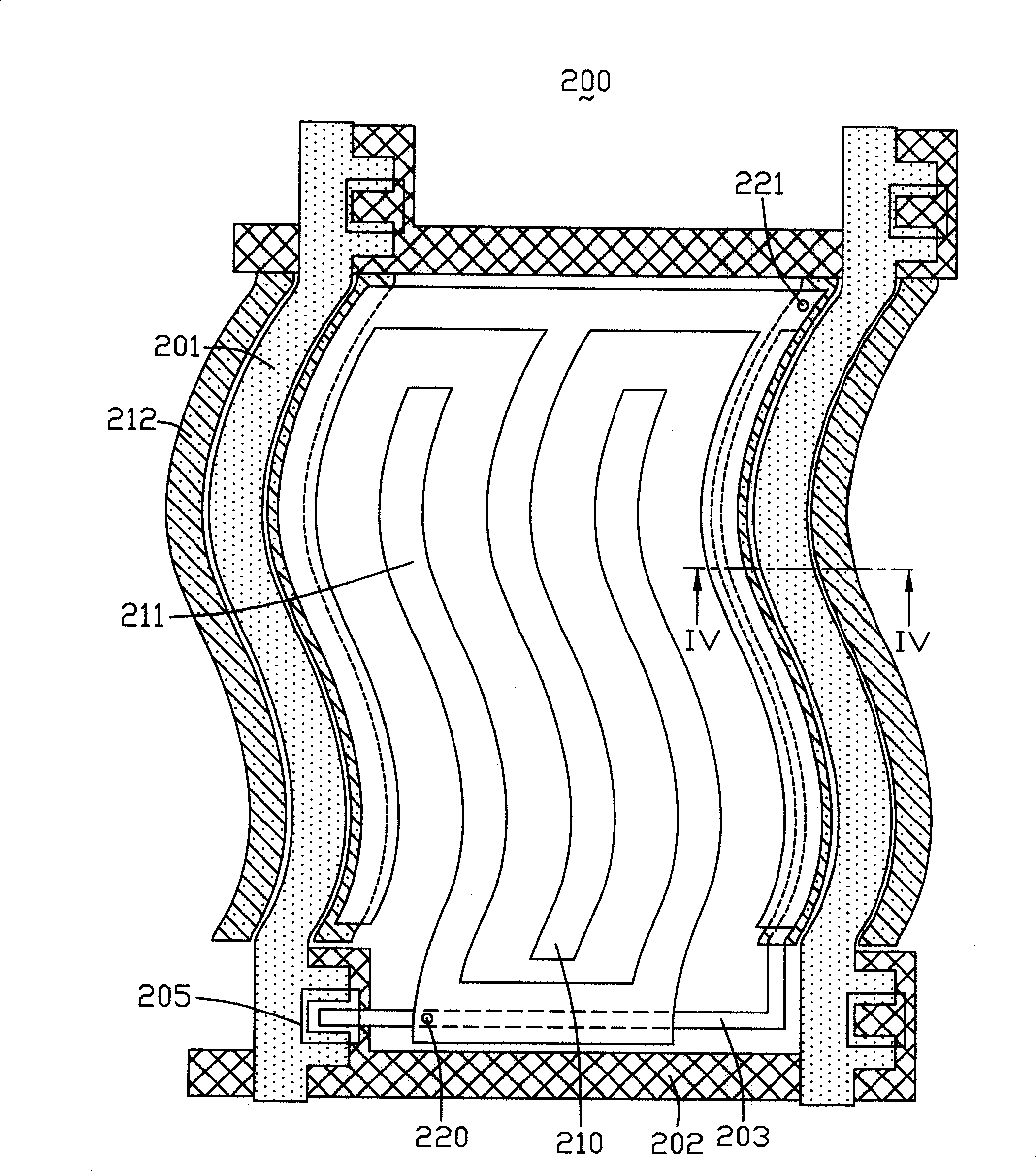 Lateral field switching mode LCD within flat panel