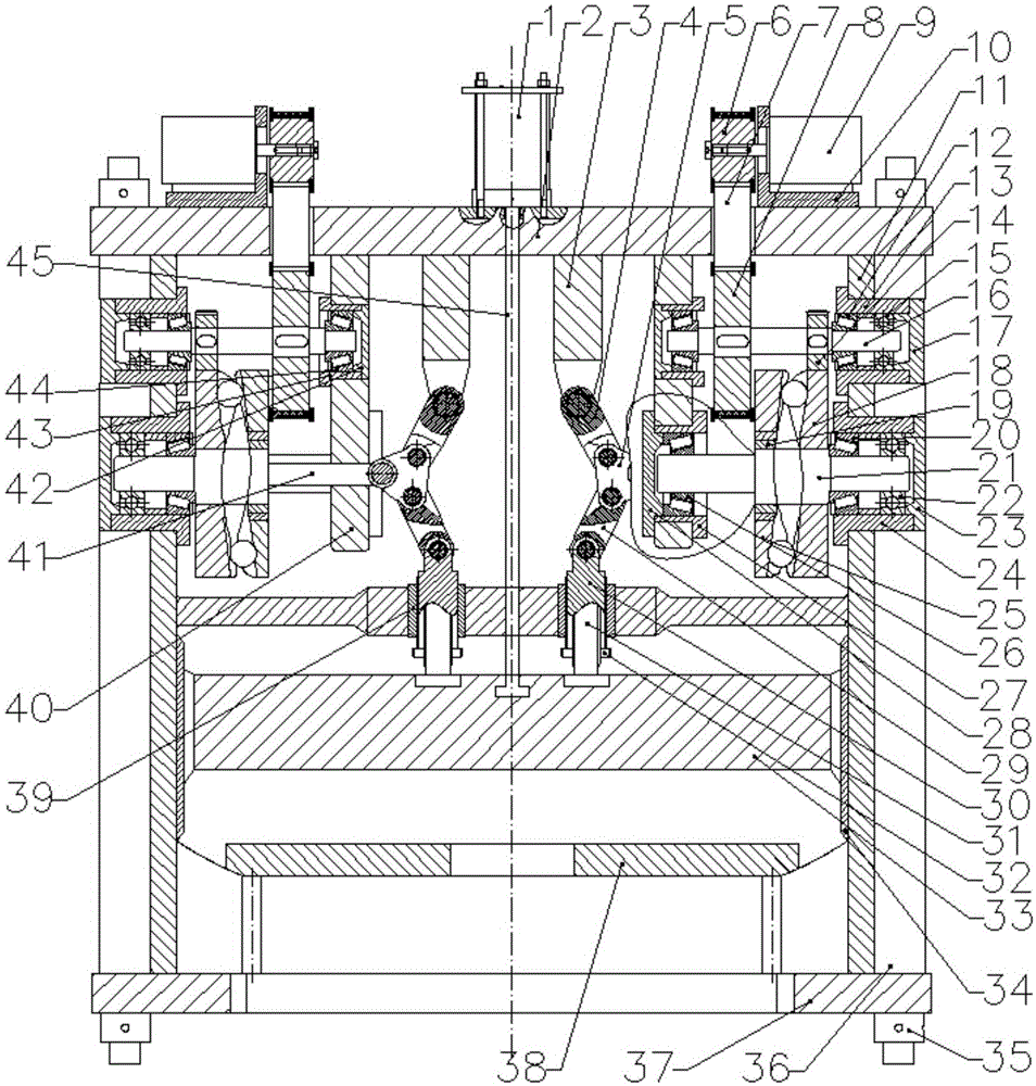 Servo press machine using symmetrically-arranged multi-end-face cams for driving even number of independent toggle rods