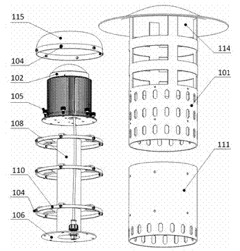 LED (light-emitting diode) lawn lamp using support composite member as mounting interface