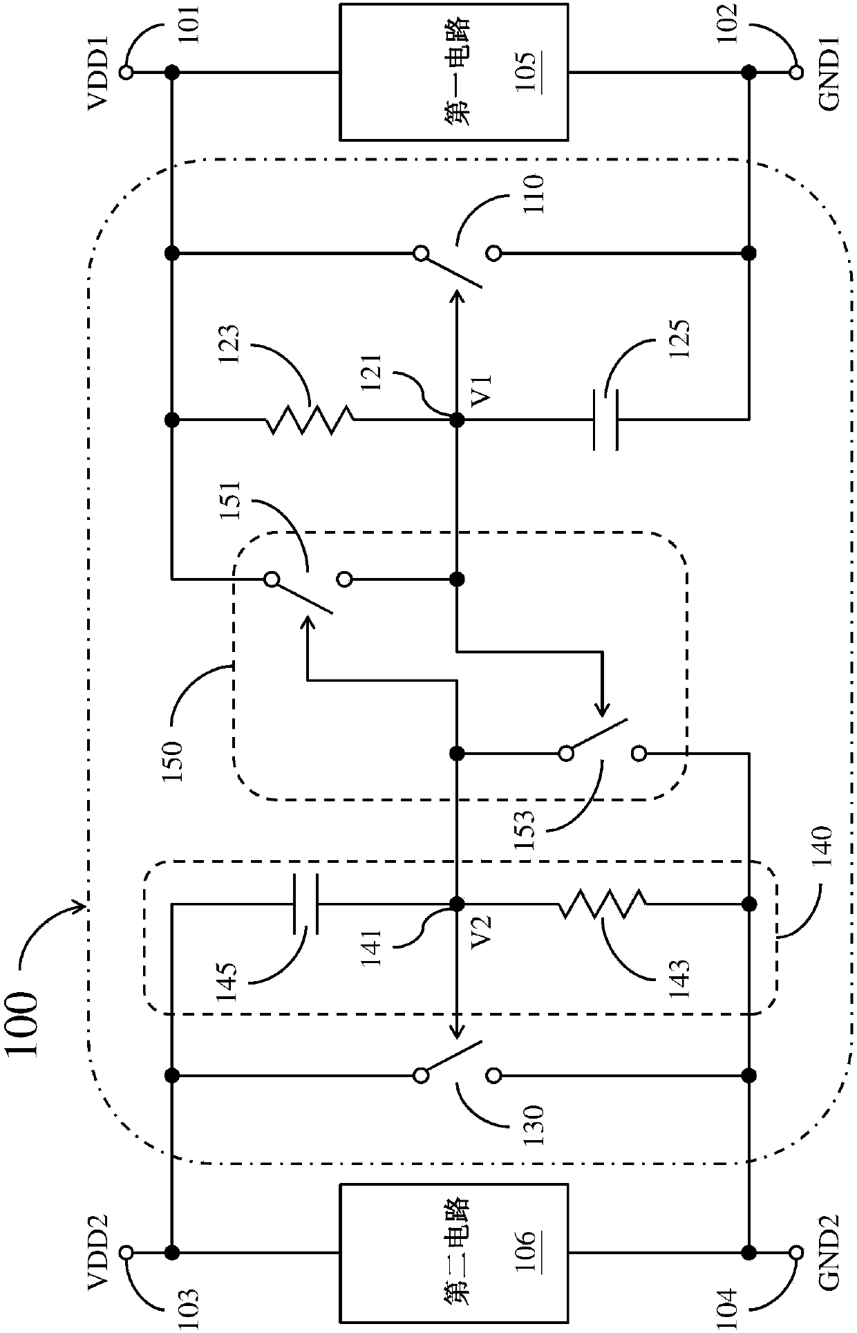 Cross-power-domain electrostatic discharge protection circuit