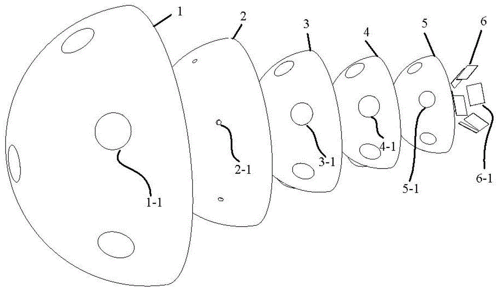 Multilayer curve compound eye type imaging system with large visual field of 180 DEG