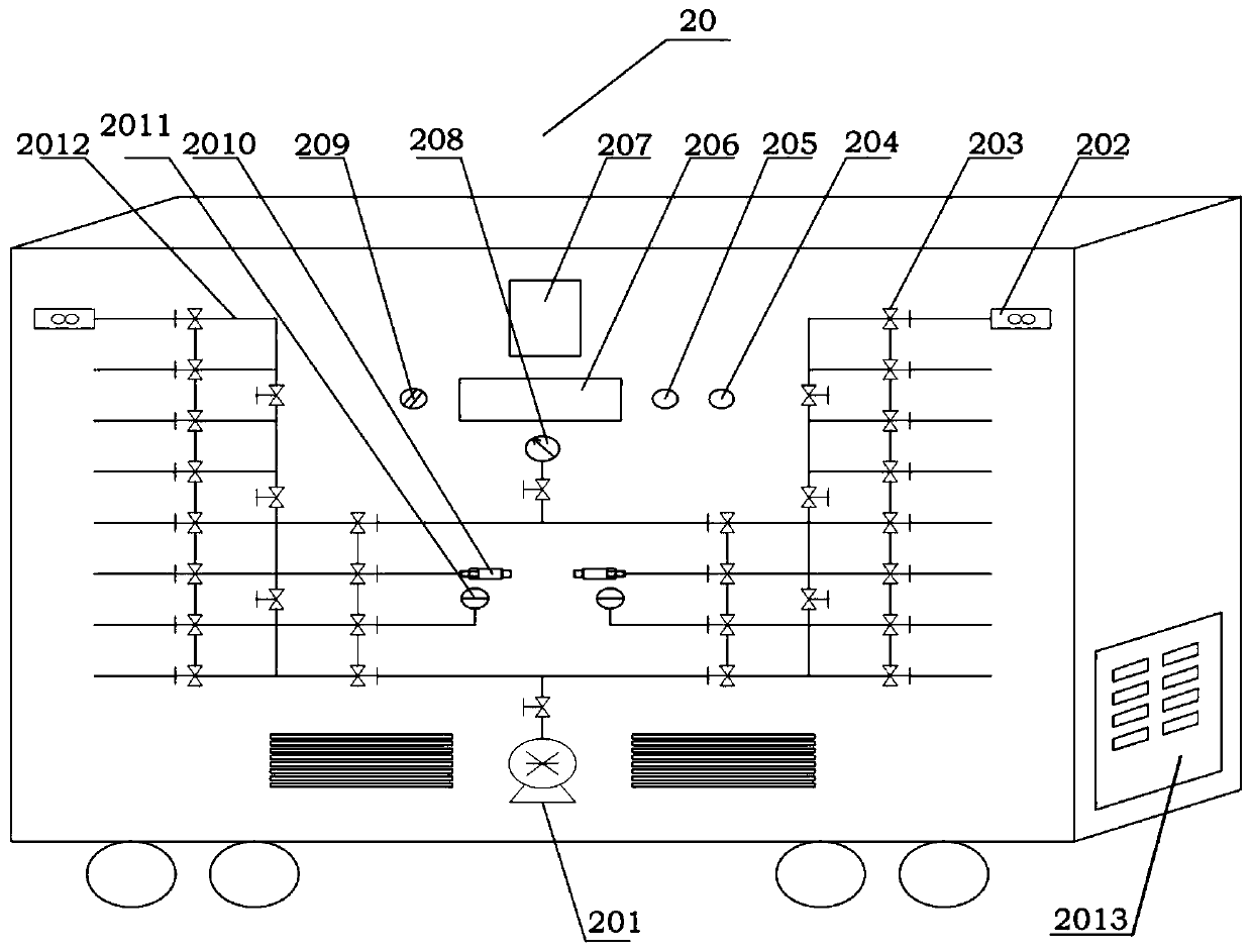 Large container part leakage detection system and leakage detection method thereof