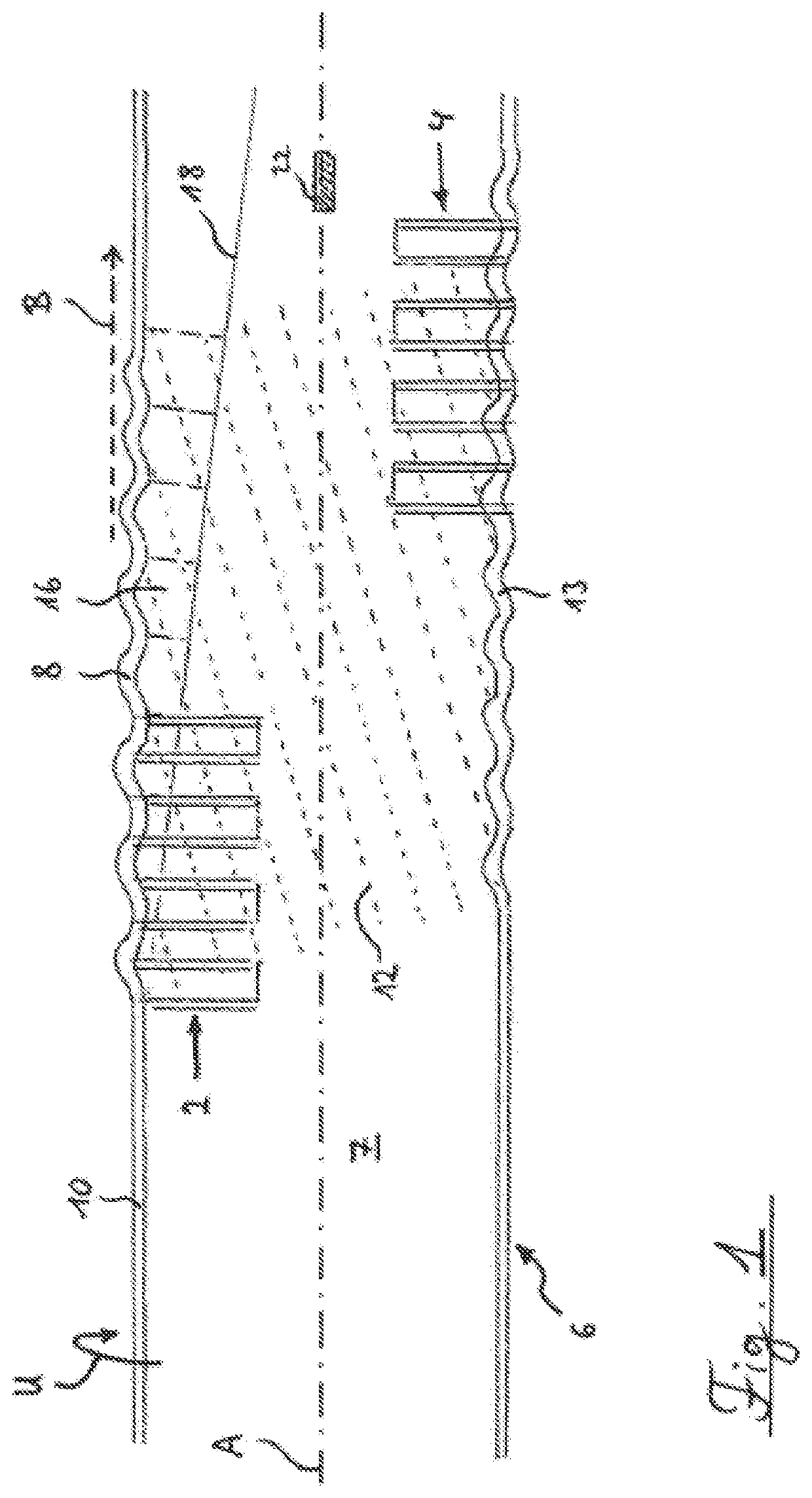 Method for non-invasive determination of the flow or the flow rate in an electrically conductive object through which a gaseous medium flows, and acoustic flow meter for carrying out the method