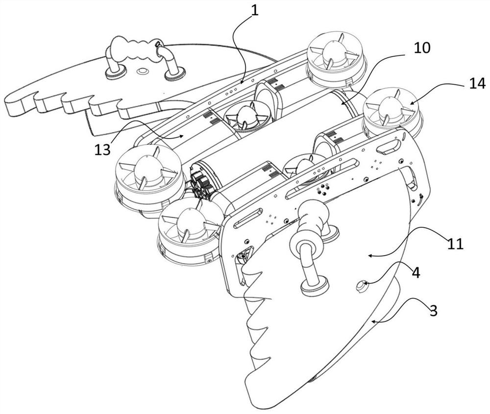 Remote throwing device suitable for overwater robot, robot and working method