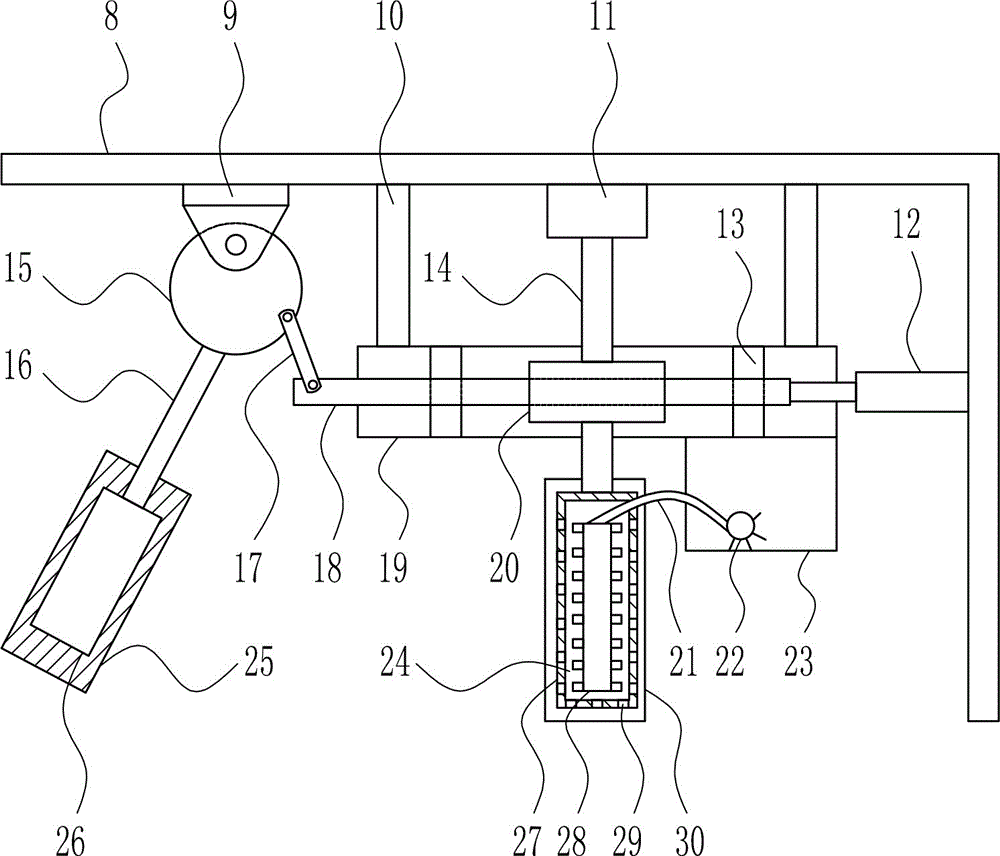 Periodic scrubbing device for mosaic tiles