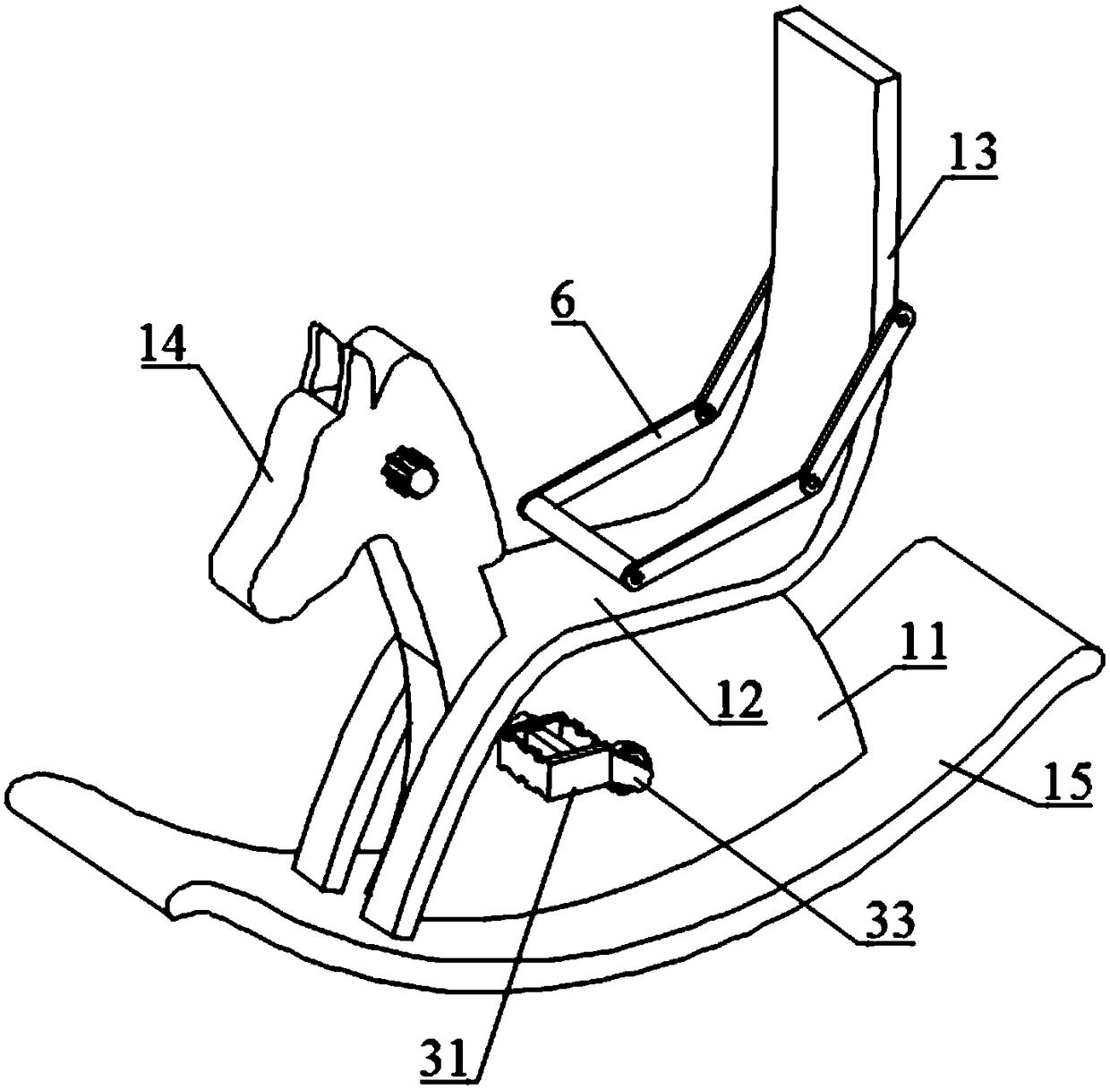 Body-building type rocking horse