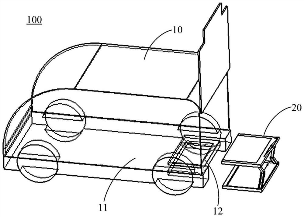 New energy vehicle enabling battery replacement without going to battery replacement station