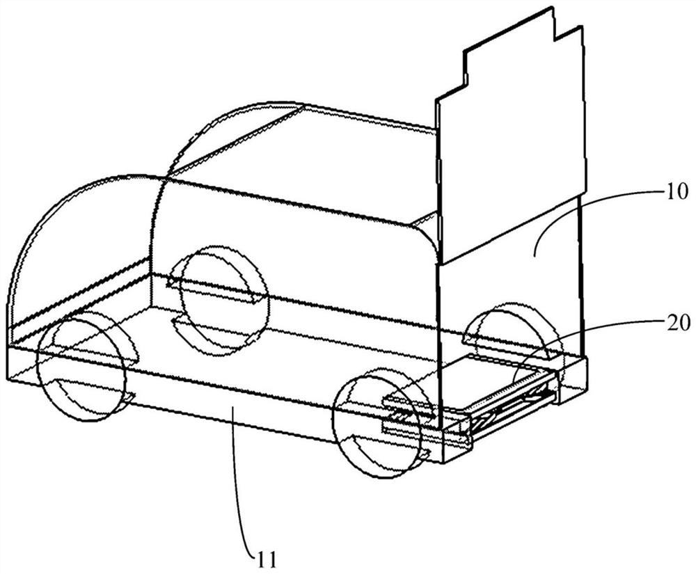 New energy vehicle enabling battery replacement without going to battery replacement station