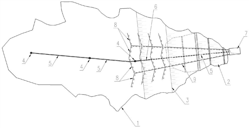 System combining bottom seepage drainage and flood drainage facilities