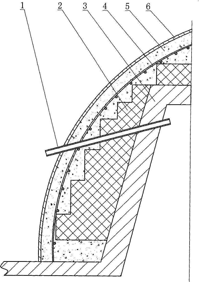 Construction method of hyperboloidal concrete structure of coal tower storage bunker incline wall