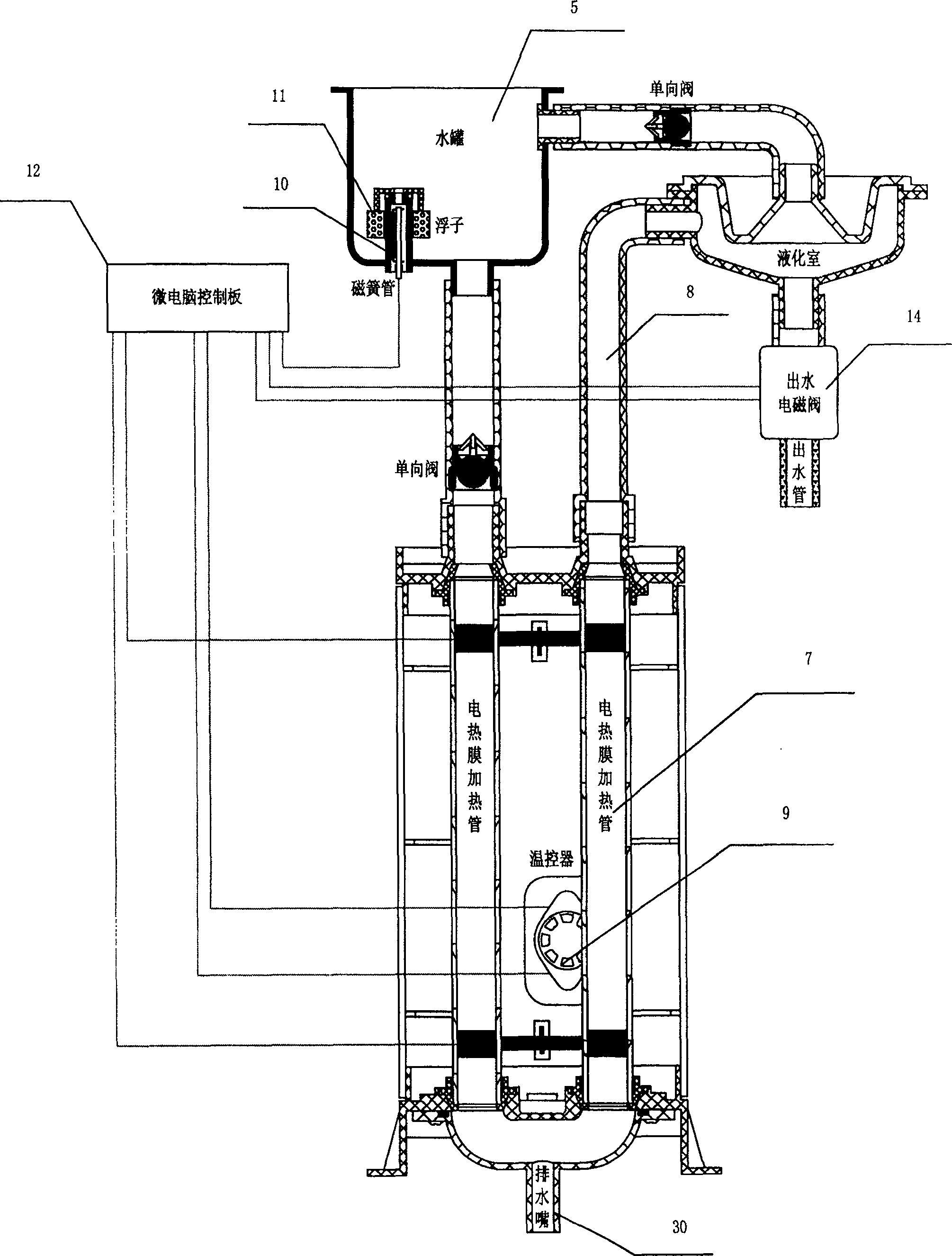 Rapid heating drinking machine with anti-cross temperature function