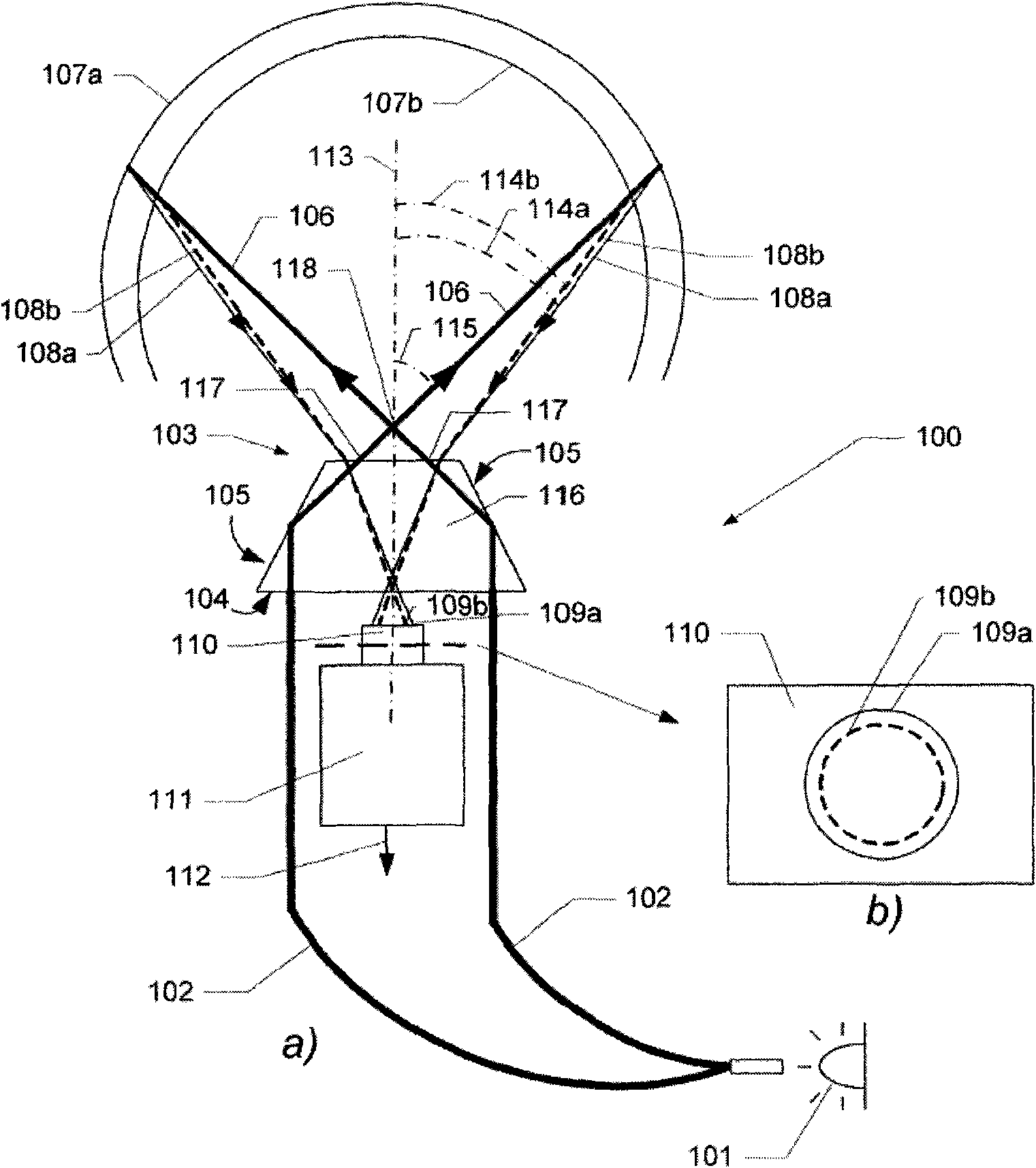 Device and method for obtaining geometrical data relating to a cavity