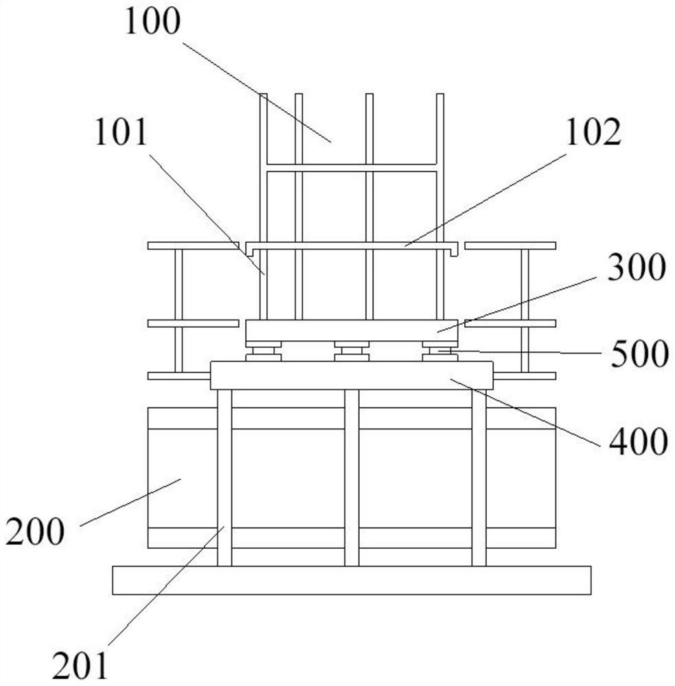 A tod upper cover shock-isolation conversion structure