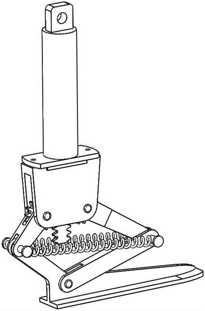 Gear five-rod jumping ankle joint based on hydraulic driving