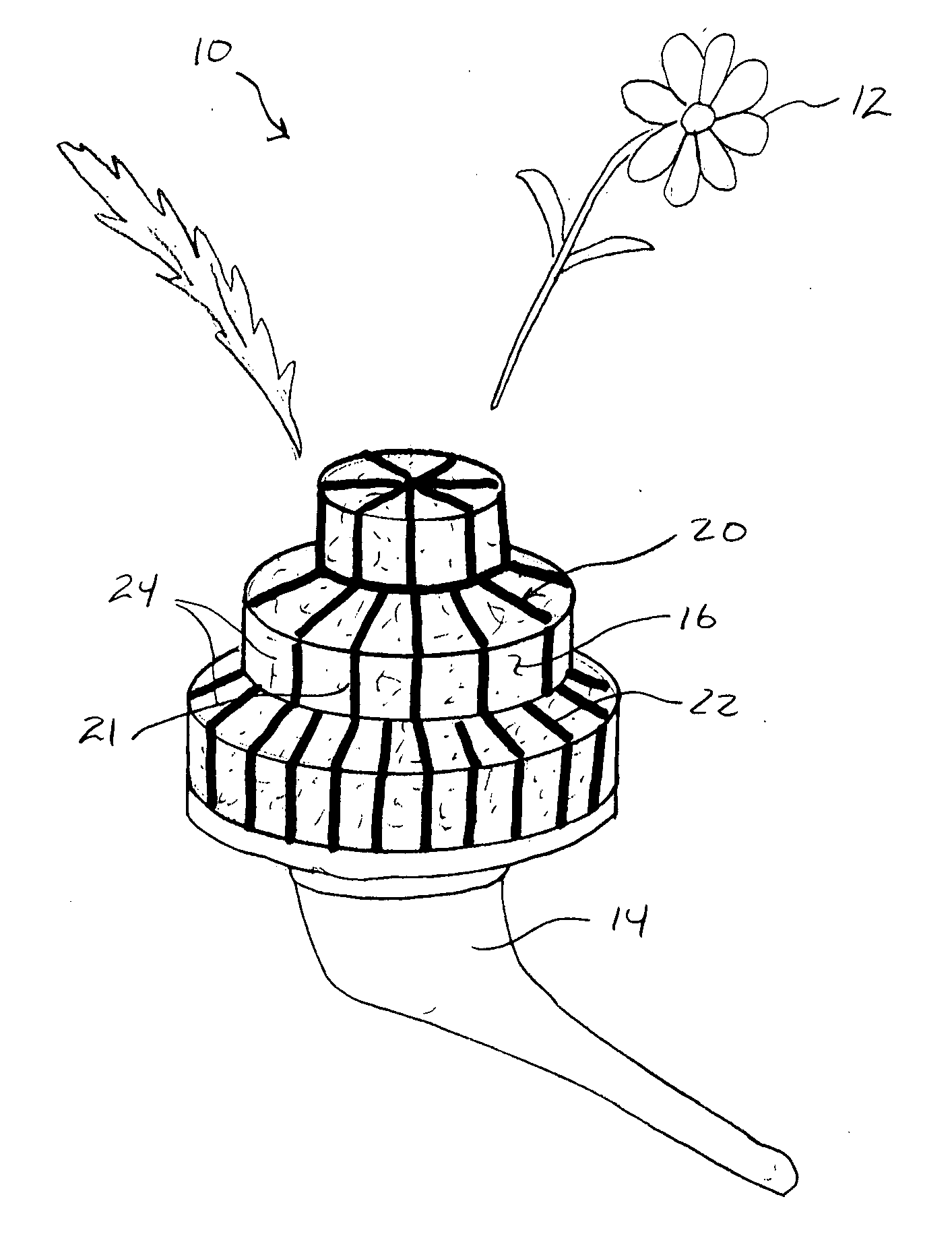 Floral arrangement holding assembly and method