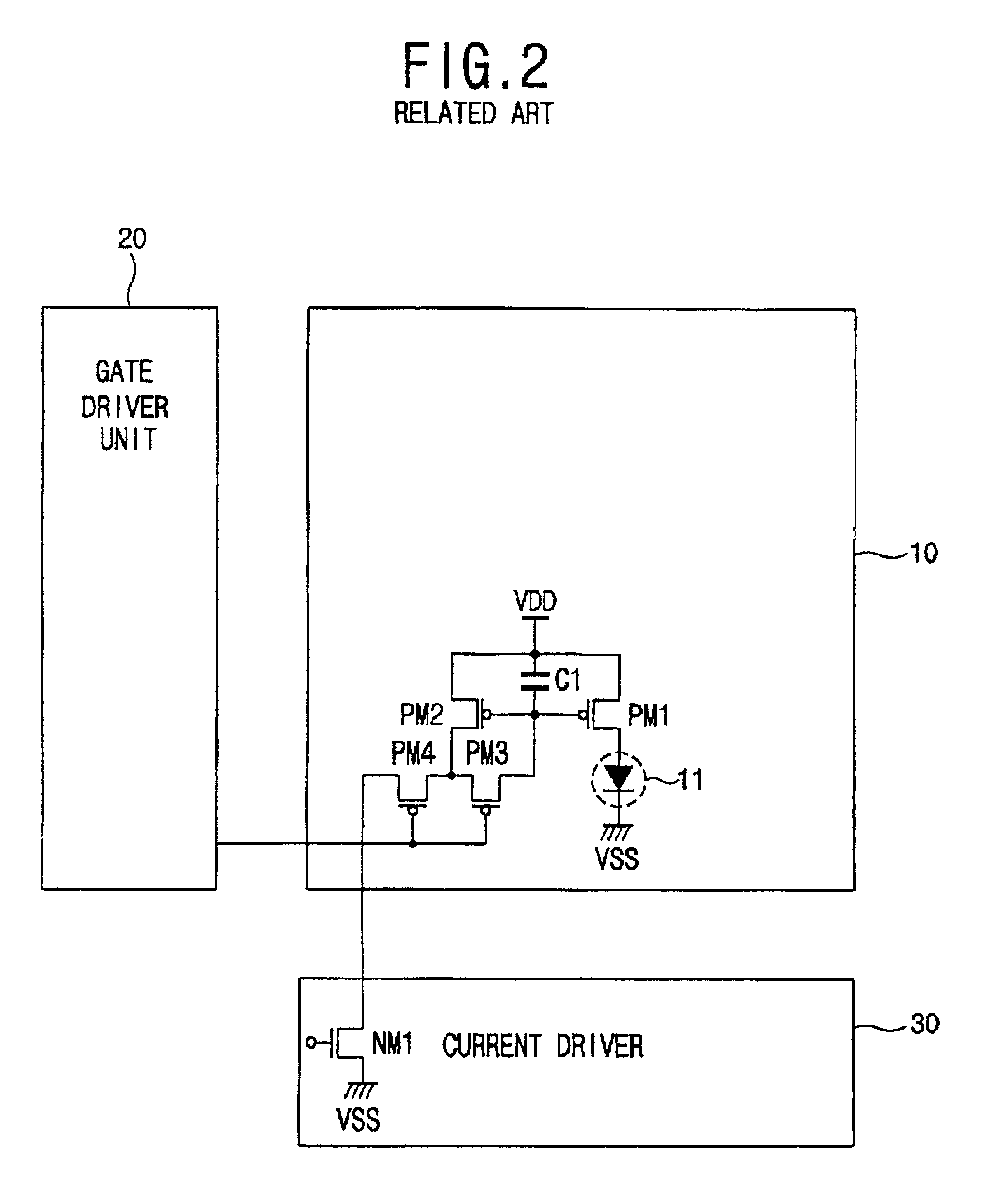 Driving circuit and method of driving an organic electroluminescence device