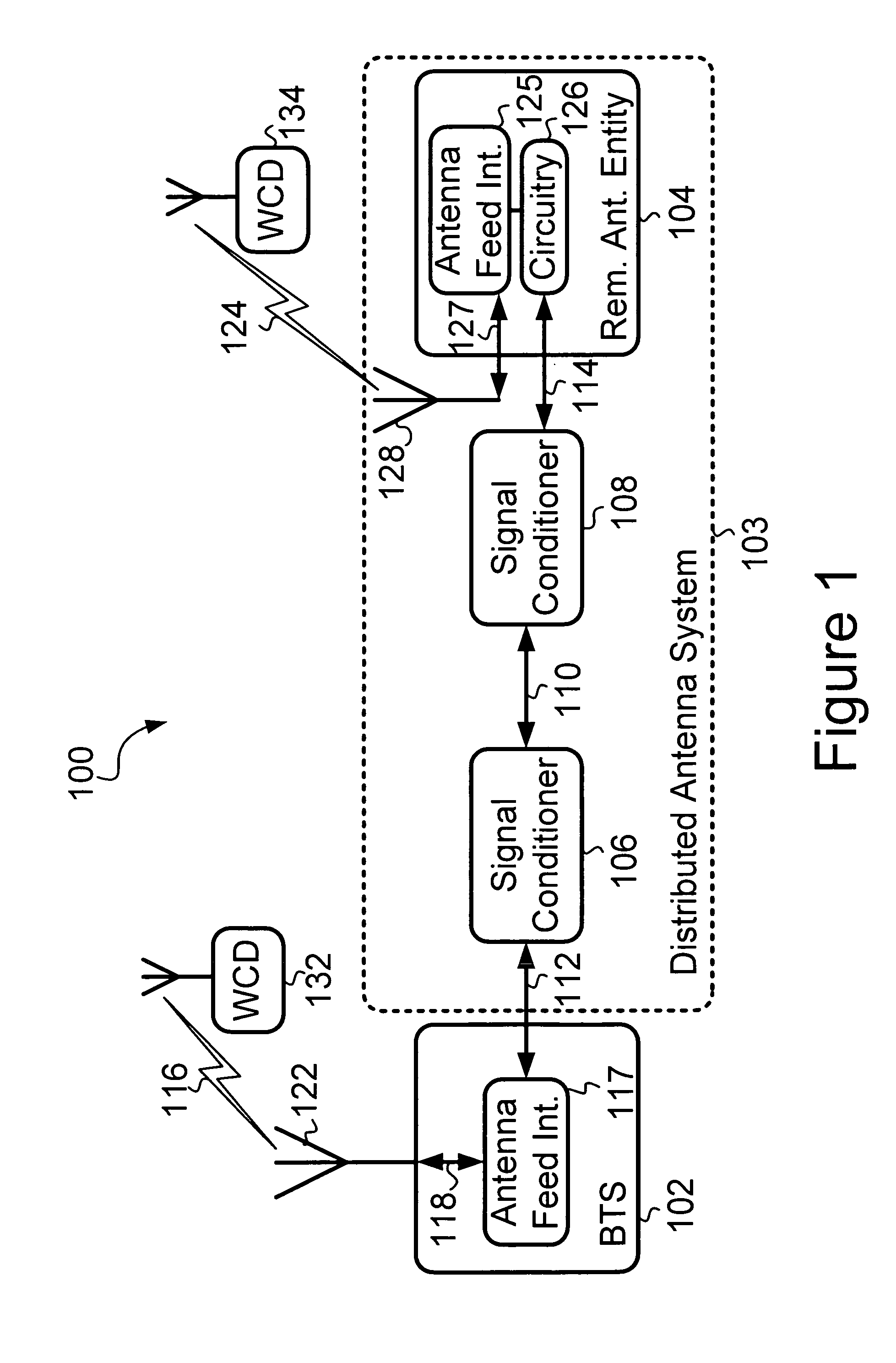 Signal conditioner and method for communicating over a shared transport medium a combined digital signal for wireless service