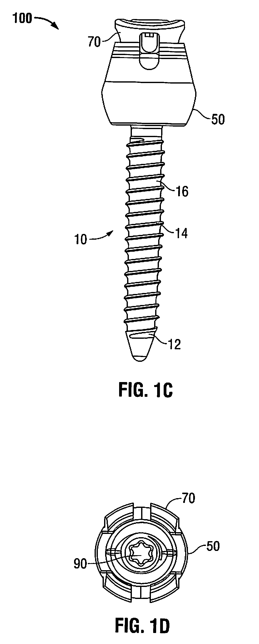 Multi-planar, taper lock screw with additional lock