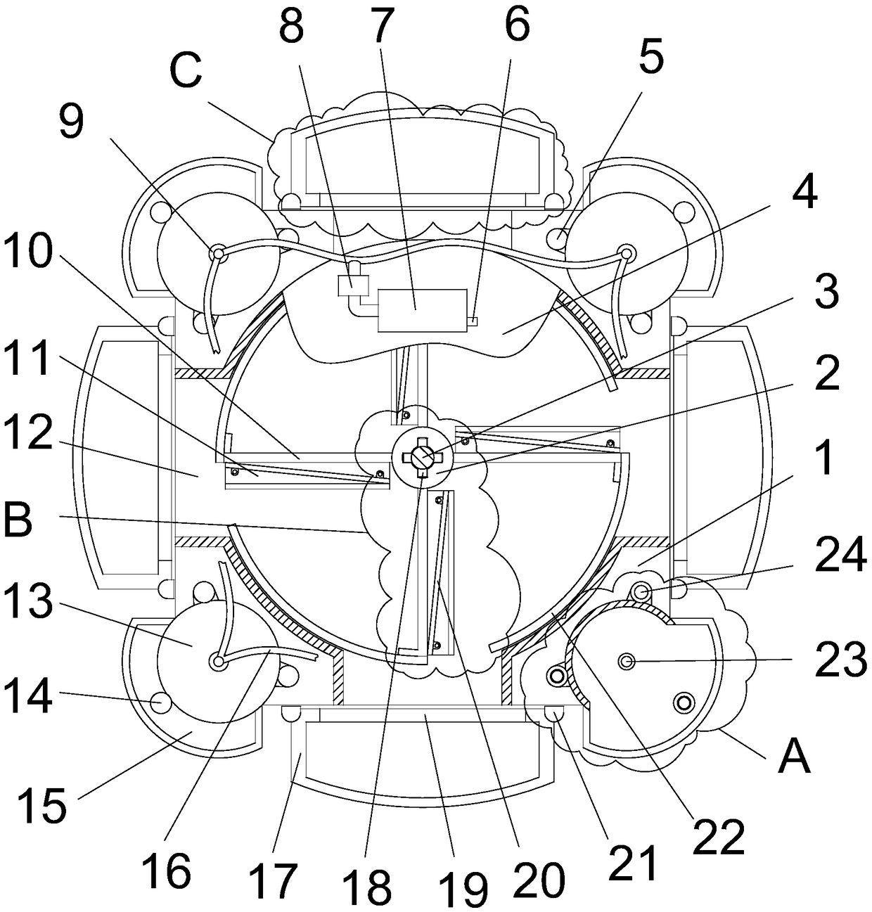 Automatic feeding device for ecological chicken