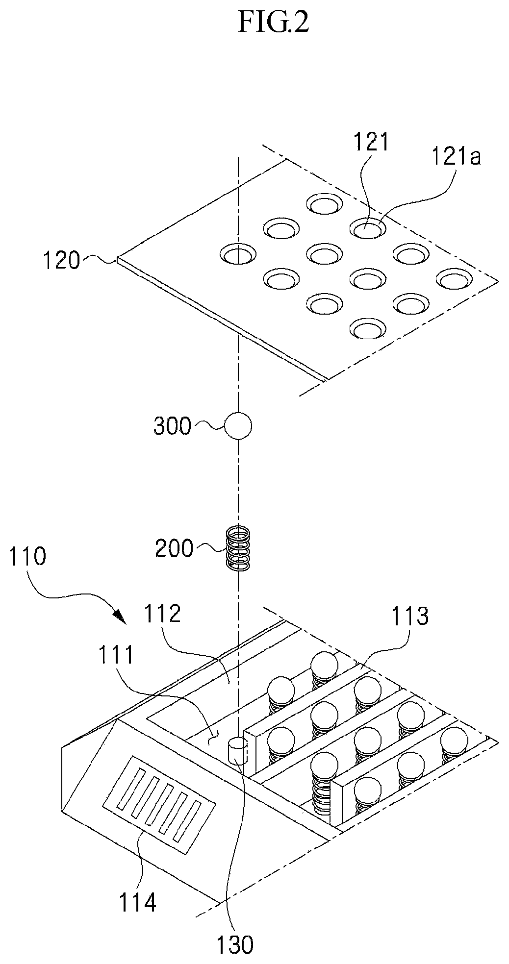 Dust suction device utilizing beads