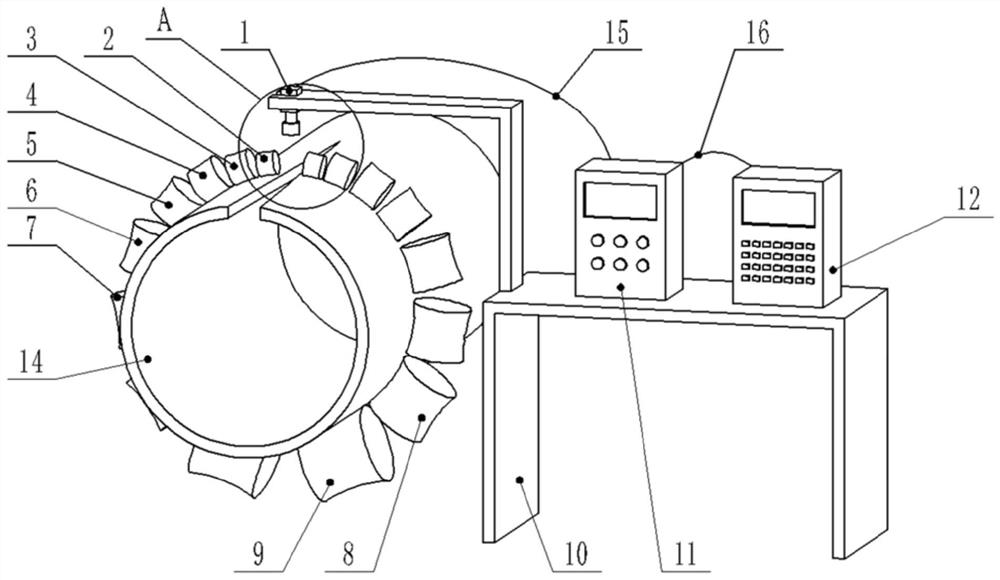 Online adjusting method and device for pipeline steel pipe weld joint opening angle