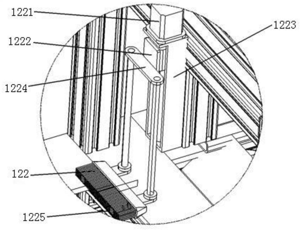 Pressing device for multi-size automatic fixed-distance forming wood finger joint machine