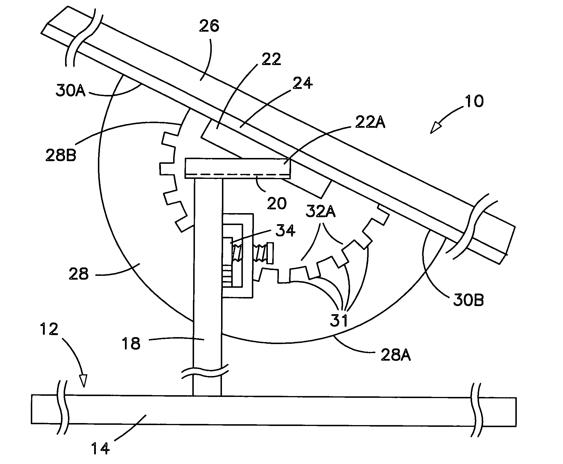 Tiltable exercise bench