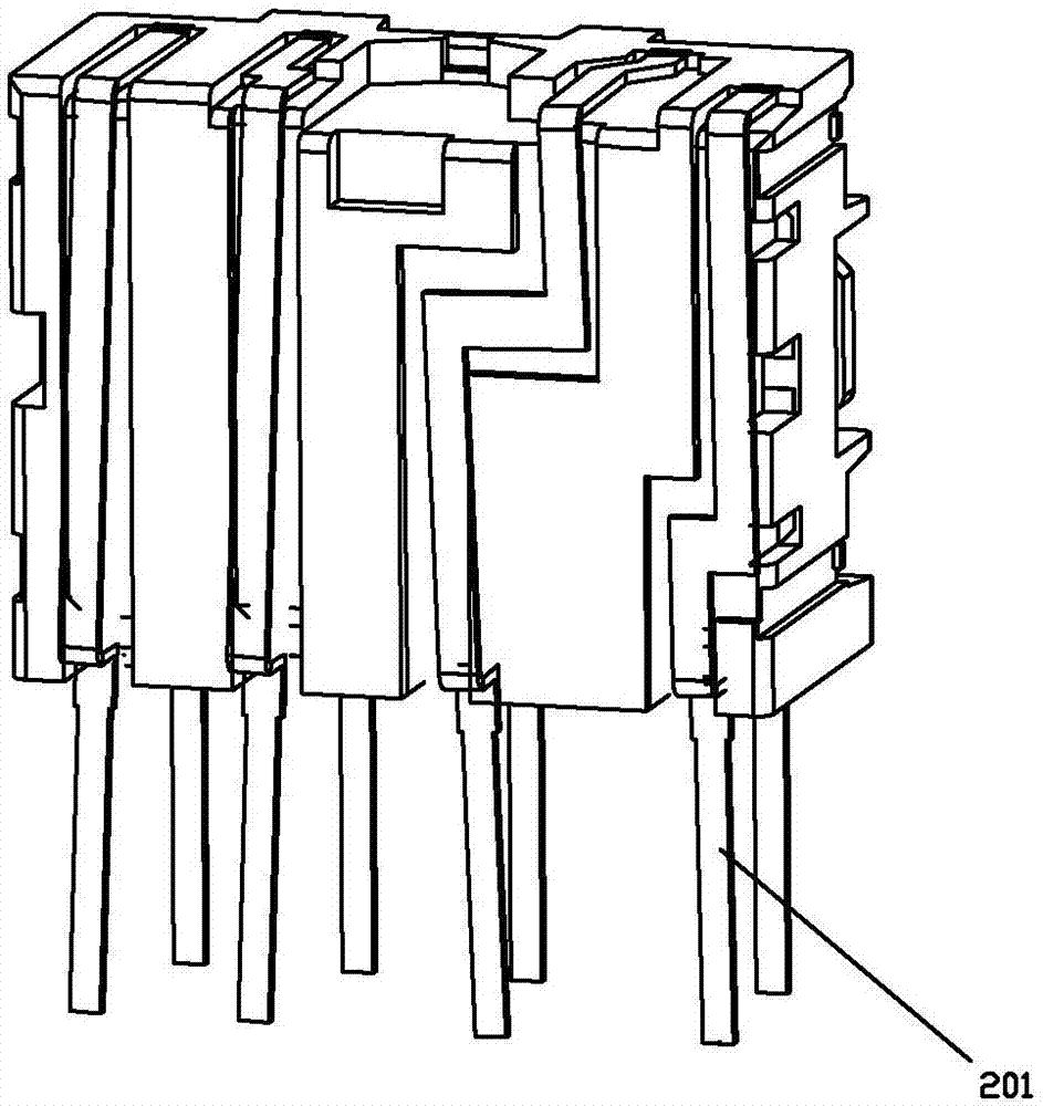 A relay base structure with stable positioning and good consistency can be achieved during secondary injection molding