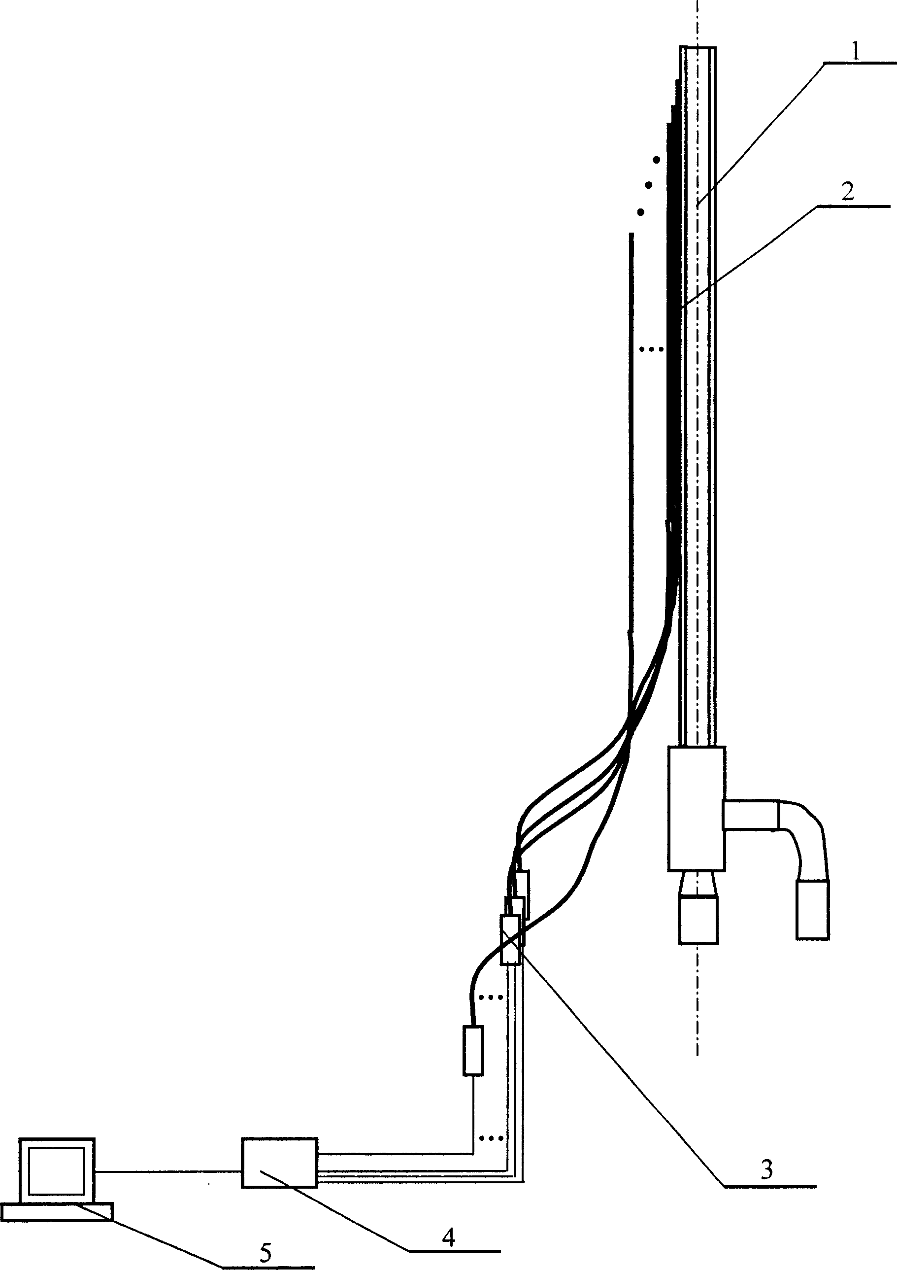 Detection device of corrosion of induction furnace bottom aeration element