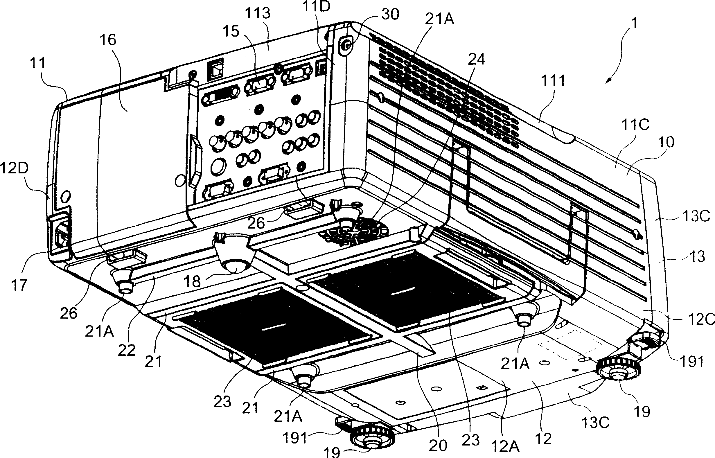 Optical modulation device holding body, optical device, and projector