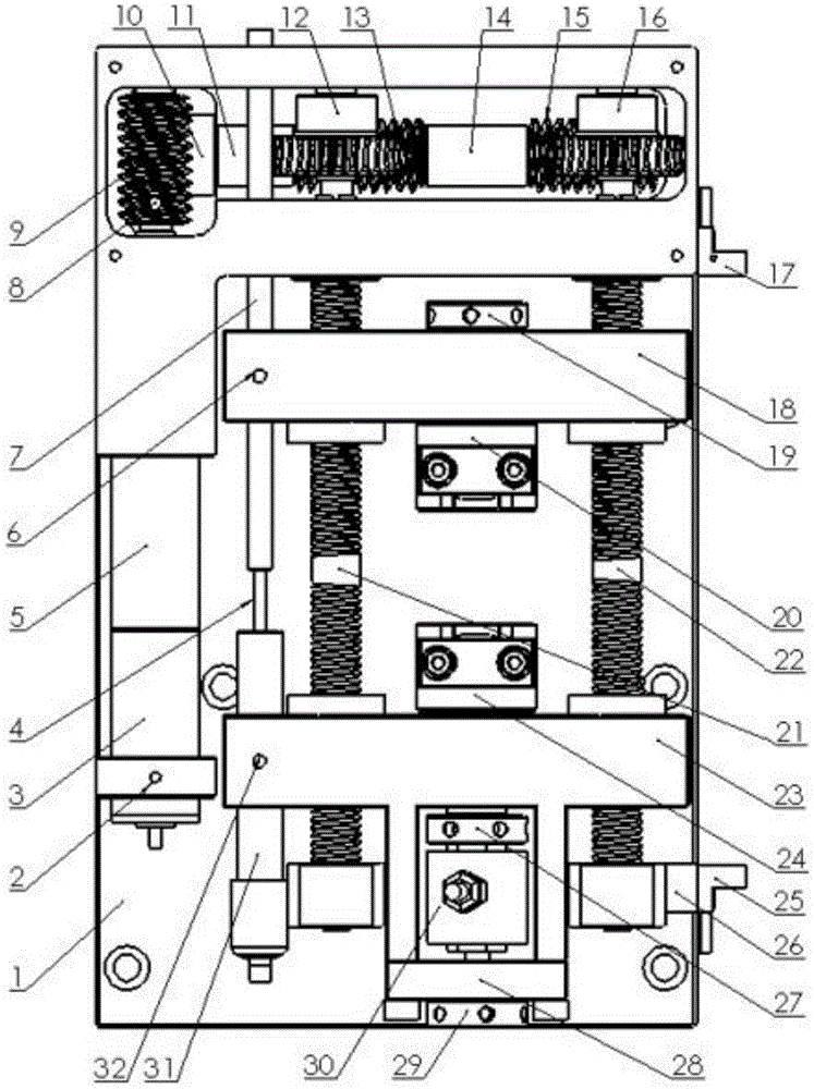 Worm wheel- worm lead screw transmission type two-way stretch test machine