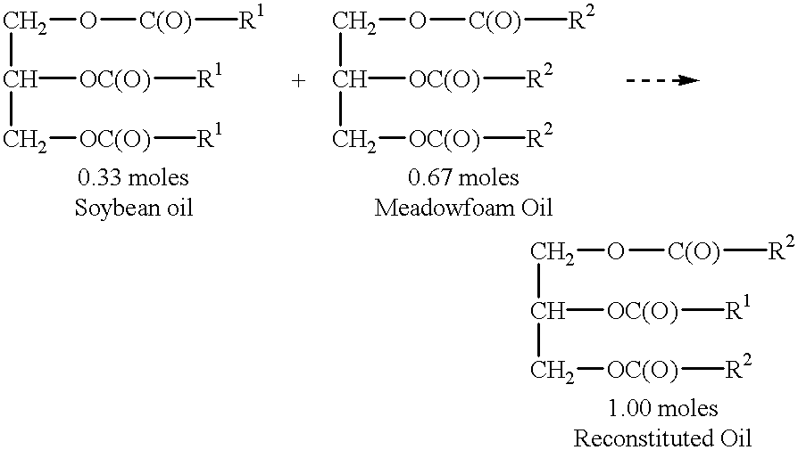 Reconstituted meadowfoam oil