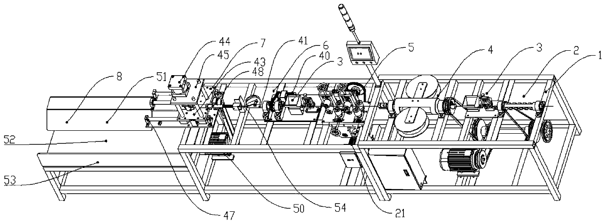 Iron wire winding and shearing device used during production of artificial flowers