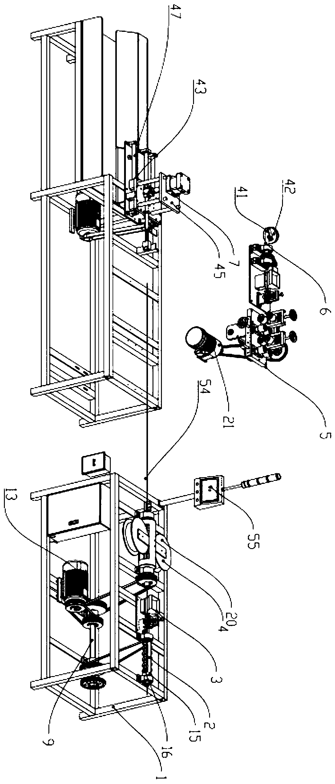 Iron wire winding and shearing device used during production of artificial flowers