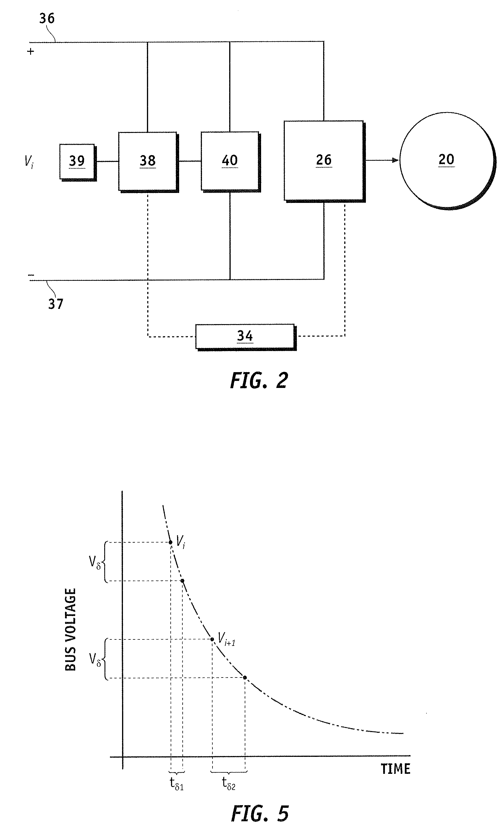 High-voltage bus discharge with logarithmic self-protection