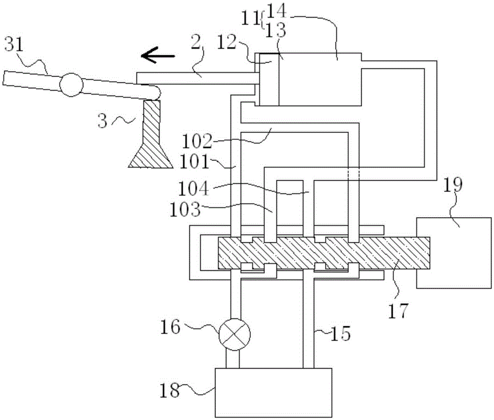 Speed reduction and pressure reduction device for vehicle engine and pressure reduction method