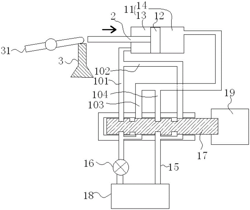 Speed reduction and pressure reduction device for vehicle engine and pressure reduction method