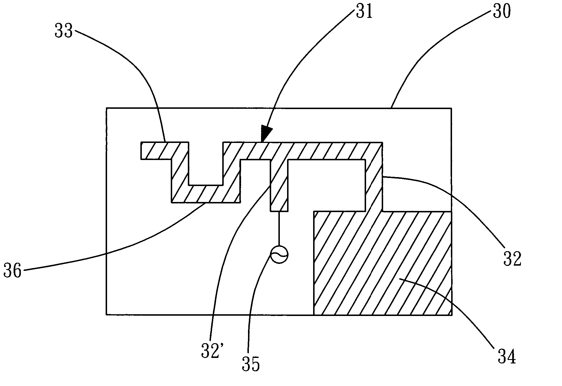 Structure for inverted F plane antenna