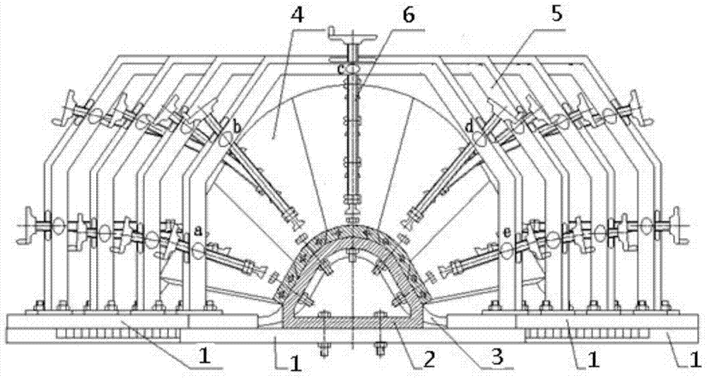 A multi-point pressurization device for controlling the density and uniformity of fabric layers stitched on complex curved surfaces