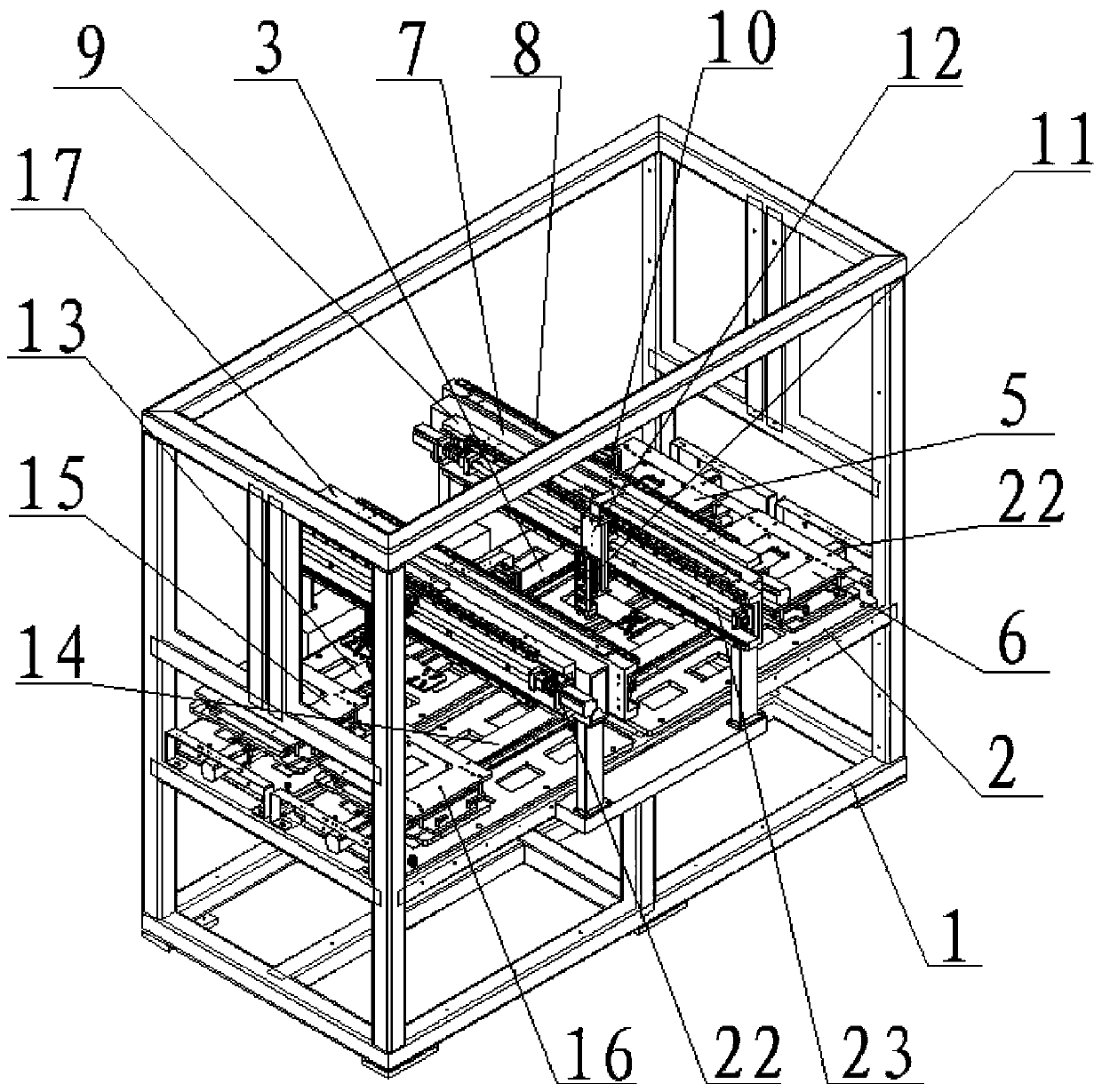 Multi-station rapid feeding and discharging structure