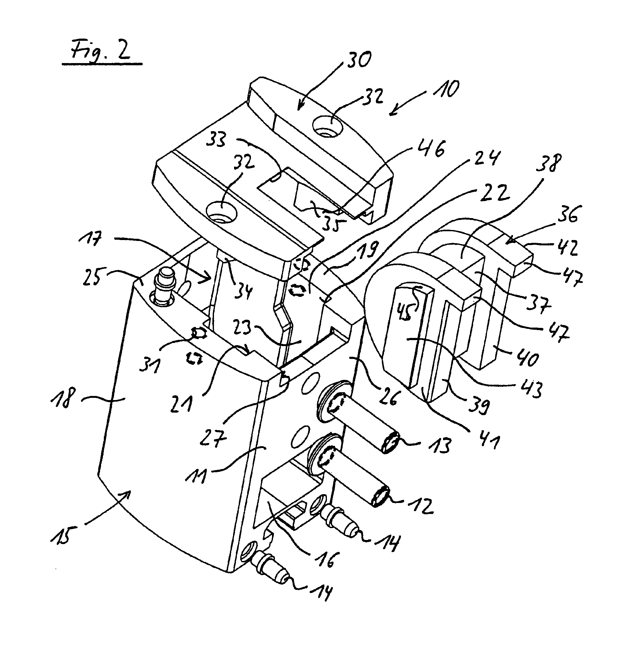 Redirecting device for a conveying means located on a conveying section