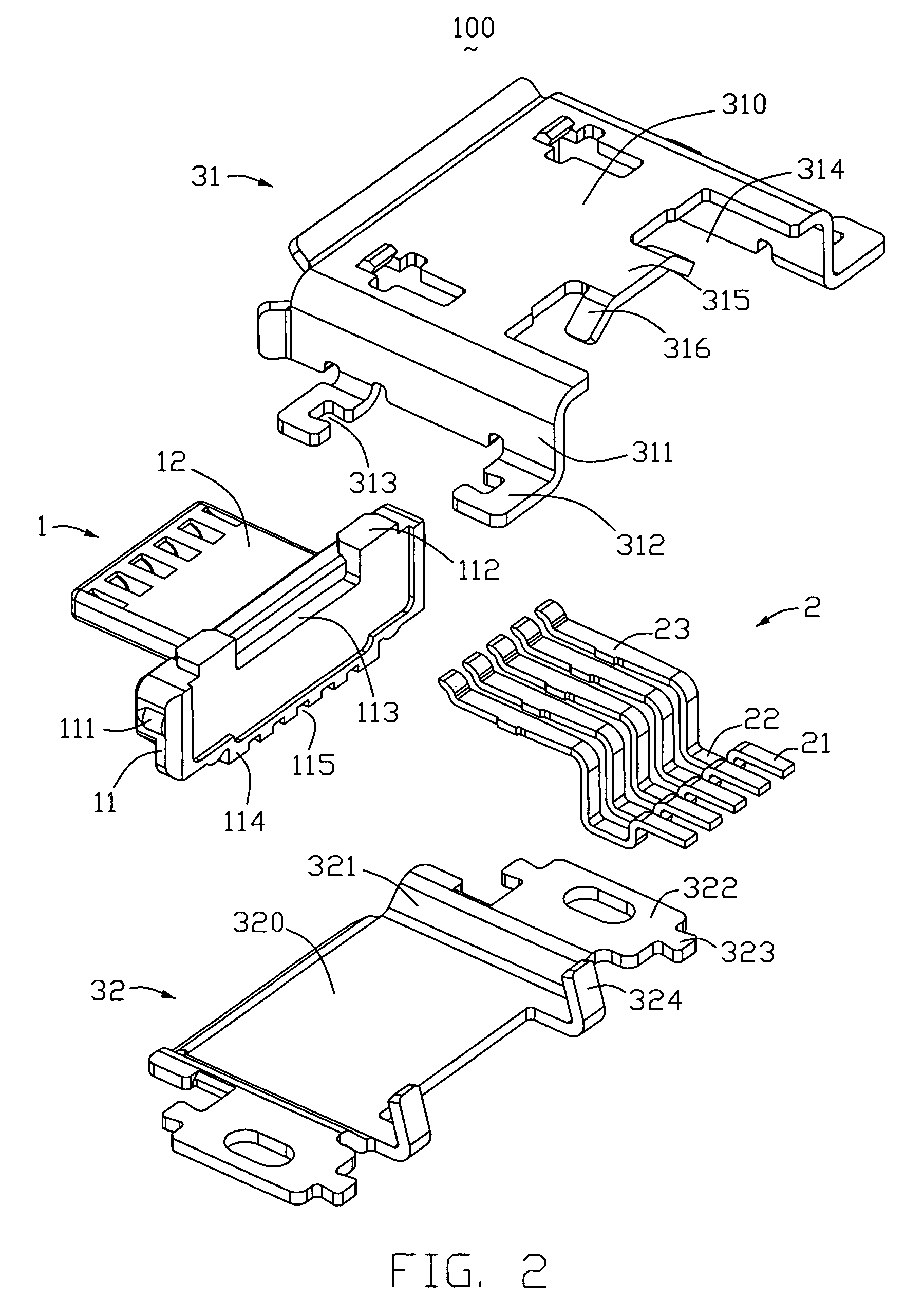 Low profile receptacle connector straddle-mounted on the PCB