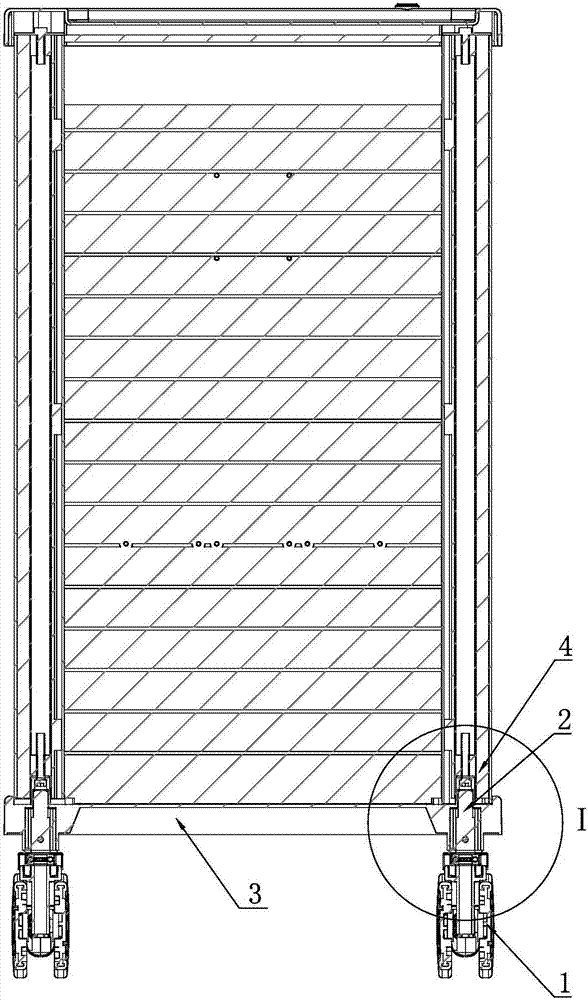 Large-torque medical trolley caster sleeving structure