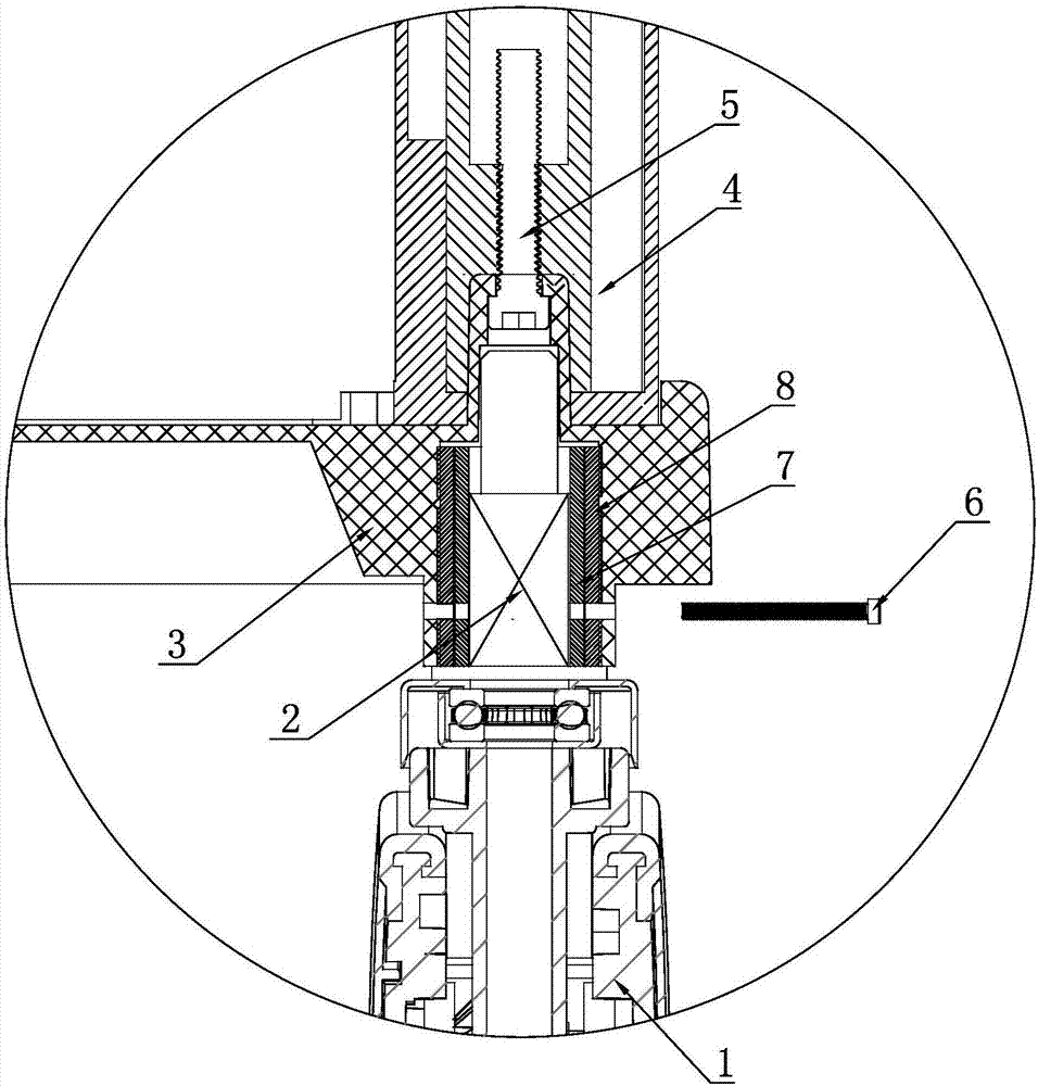 Large-torque medical trolley caster sleeving structure