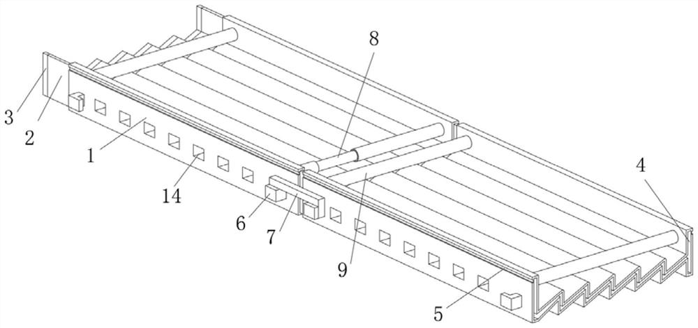 A self-compensating cable tray